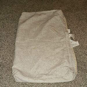 Two CB2 Cream Polyester Fabric Outdoor Cushion Covers